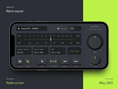Retro sound - Radio app design music app radio radio app ui uidesign