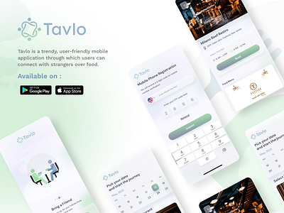 Restaurant booking application graphic design logo ui user interface ux