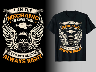 Vintage Mechanic T-Shirt Design graphic design horror mechanic mechanic t shirt mechanical modern print design retro t shirt skull t shirt t shirt design trendy typography vector design vintage t shirt