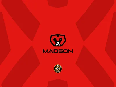 MADSON logo - FOR SALE branding design esports eyes face gaming graphic design helmet letter logo madson mascot red sports team ui vector