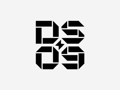 DS 09 Logo adobe illustrator black bold football grid icon lettering letters logo monogram monotone premier league sharp soccer speed square stripes strong thunder typography