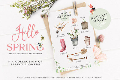 Hello Spring - Gardening Graphics 3d animation app branding design graphic design icon illustration logo motion graphics ui