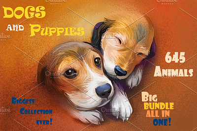 Dogs and Puppies 645 Animals PNG 3d animation app branding design graphic design icon illustration logo motion graphics ui