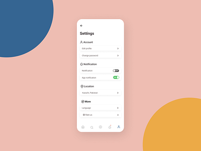 DailyUI # 07 - Social App Setting app setting application clean daily ui dailyui dailyui007 design idea mobile app mobile interface page social app setting ui design uiux ux