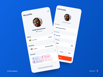 Profile page app design figma interface ui ui design