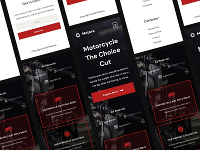 Motora - Motorcycle Landing Page ecommerce ui ux