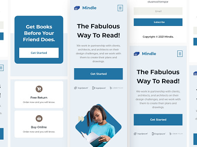 Mindle - Book Publisher & Book Author Landing Page ecommerce ui ux