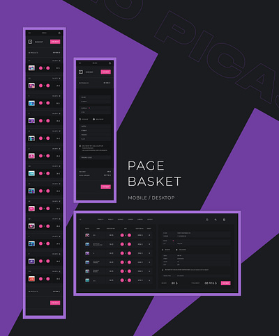 PV BASKET basket dietary supplements interface pink ui ux web website