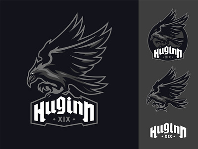 HUGINN animal logo branding crown logo design esportlogo esports game stream gaminglogo illustration logo logo design logo sports mascot mascot logo raven logo sports logo streaming logo twitch logo