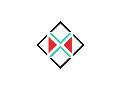 XD - Letters Logo blue graphic design icon letters logo red square vector x xd