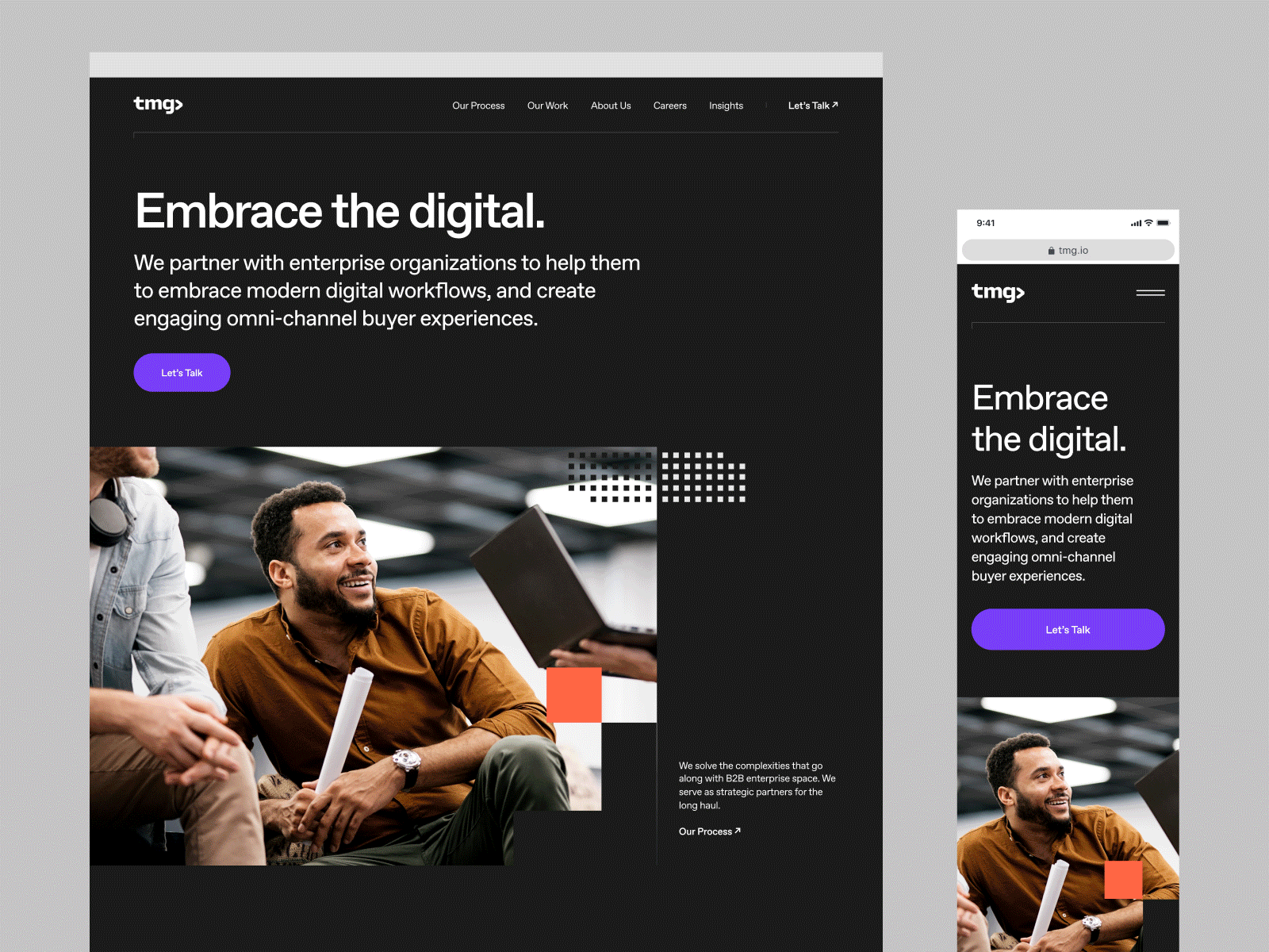 TMG - Desktop & Mobile agency b2b bbagency branding cms colors development mobile typography ui ui design user experience ux visual design website design wordpress