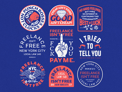 Freelance Isn't Free badge badgedesign branding design flash sheet freelance graphic design hand illustration illustrator lettering lockup logo nyc typography vector