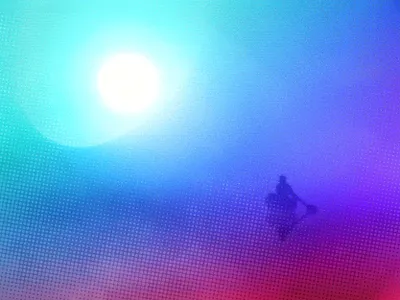 Solitude! 2d colors abstract art boat colors human illustration landscape ocean pause peace sea solitude water