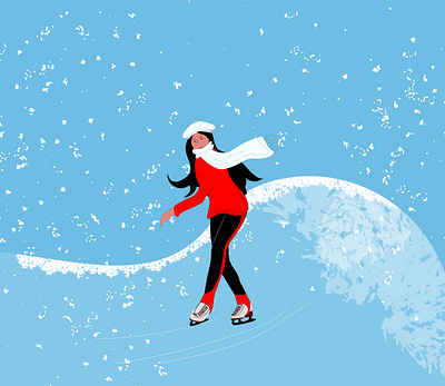 Girl on skates animation design graphic design illustration illustrator portrait woman