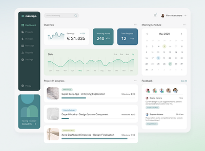 Freelancer Dashboard App app clean dashboard fireart fireart studio freelancer minimal ui ux web