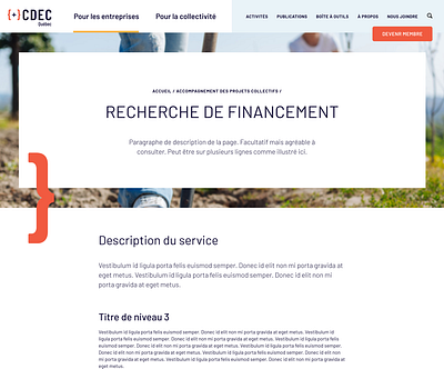 CDEC - Interne cdec design header quebec redesign sigmund ui web website