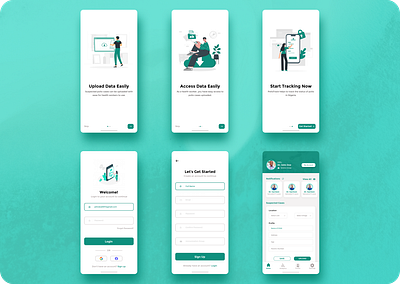 Mobile App UI for Tracking Polio Cases. branding ui