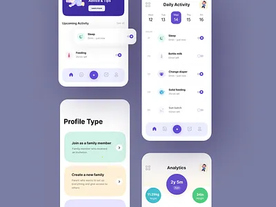Baby tracker app android design animation app design app ui app ux baby health baby tracker flutter design ios design kids tracker mobile app ui