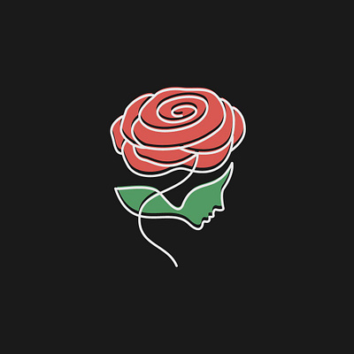Woman Rose Logo beauty cosmetic face forever girl lineart love minimalist red rose woman women