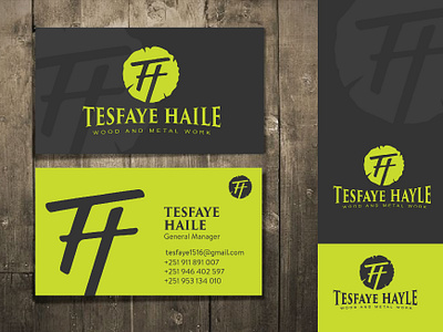Wood and Metal work company bussiness card design art branding design flat graphic design icon illustration illustrator logo minimal typography vector
