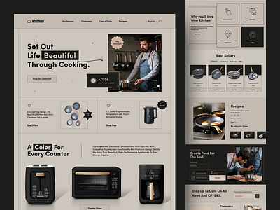 Kitchen Equipment Website agency cooking desktop kitchen landing page orix premium product retro retro style sajon trending ui designer visual designer web design web designer web header web landing web landing page website design