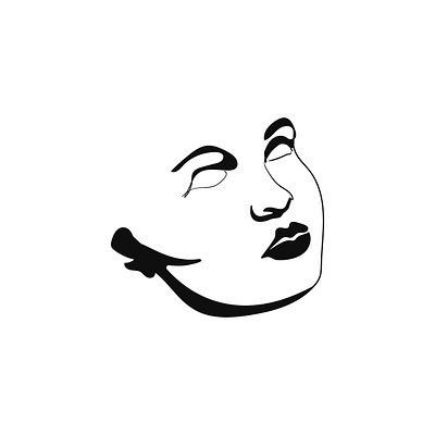 Beautiful young girl art branding design face line art graphic design icon illustration logo stye ui vector