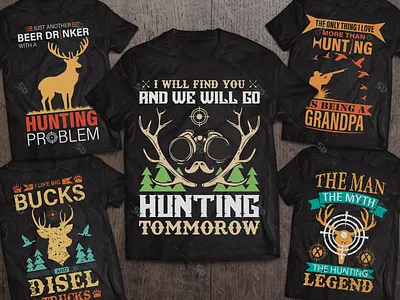 Hunting T-Shirt Design Bundle clothing design clothingbrand custom t shirt design hunting t shirt hunting t shirt bundle hunting t shirt design illustration mensfashion modern t shirt design perfect graphic t shirt pod t shirt design printing t shirt design t shirt bundle t shirt design t shirt lovers tshirt typography vector graphic t shirt vintage retro style