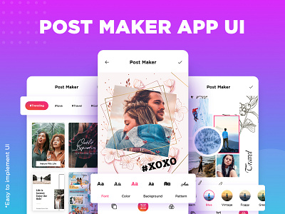 Post maker UI Idea animation app design art branding character design gif graadient graphic design idea illustration instagram logo mockup photos photoshop post maker smart ui ui video