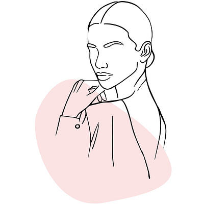 Woman portrait in Line Art style