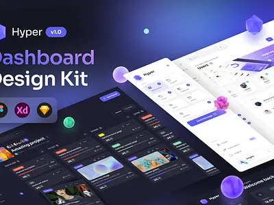 Hyper dashboard design kit - COMING SOON on UI8 3d calendar dashboard events interface kanban projects ui users ux design web app web design
