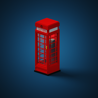 Telephone booth 3d 3dart london magicavoxel telephone booth vox voxel voxel art