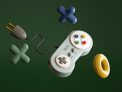 Retro Controller 3D Illustration NFT 3d cinema4d controller design modelling nft octane render