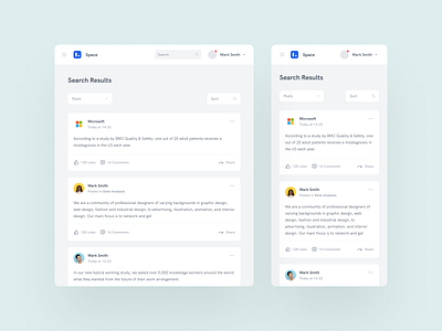 Search Results Page - Tablet & Mobile account article design design system device elements form jobs list mobile network notification post profile query responsive results search tablet ui