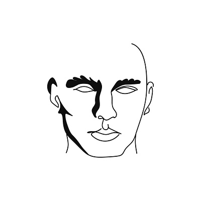 Handsome male continuous silhouette art art branding design face line art graphic design icon illustration logo stye