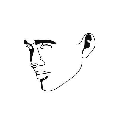 Elegant profile continuous silhouette art art branding design face line art icon illustration logo minimalist stye ui