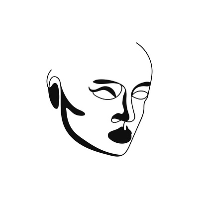 Beautiful portrait continuous silhouette art art branding design face line art graphic design head icon illustration logo stye ui
