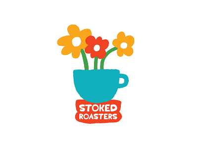 Cup O Flowers brand coffee coffee cup coffee design colors cup of flowers design drawing flowers hand drawn handmade illustration merch design stoked stoked roasters texture type vector