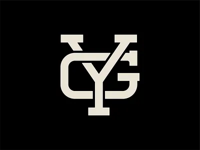 YG Monogram branding custom lettering g letterforms lockup logo monogram slab serif thick lines typography y