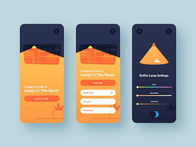 Lamp Color Changing App app change color concept design figma icon illustration lamp light typography ui ux vector