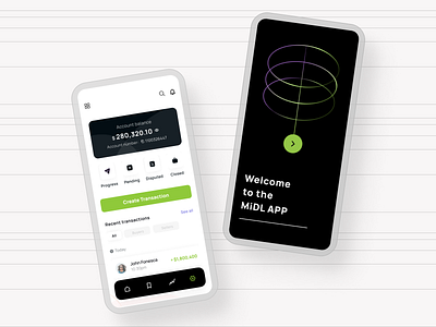 MIDL - Fintech Mobile App (UI Concept) app bank card design finance fintech flat manage minimal money ui ui ux ux