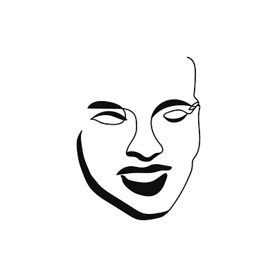 Elegant minimalist portrait continuous silhouette art art branding design face line art flirting graphic design icon illustration logo stye ui