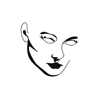 Beautiful portrait continuous silhouette art art branding design face line art graphic design head icon illustration logo stye ui
