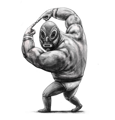 Wrestler digitalart illustration