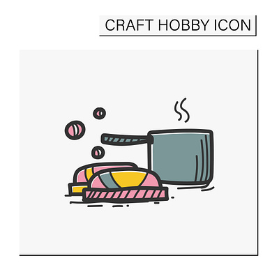 Soap making color hand draw icon art bath branding design face line art graphic design icon illustration logo stye ui