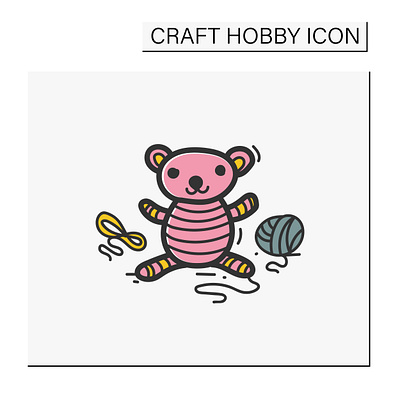 Amigurumi color handmade hand draw icon art branding clew design face line art graphic design icon illustration logo stye ui
