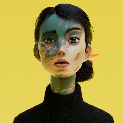 WOMAN BUST #01 3d 3d art character character art maya substance xgen