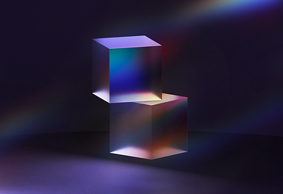 Cube and Lights 3d c4d caustics cube glass illustration lights reflections refraction visual