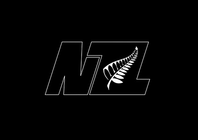 New Zealand black brand design fern graphic design identity kiwi logo new zealand oceania travel visual