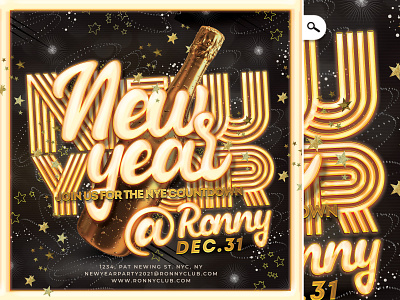 New Year Celebration Party Flyer night nye party