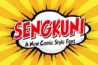 Sengkuni Font cartoon comic display font logotype typography